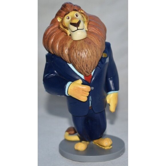 Disney Store Authentic ZOOTOPIA MAYOR LIONHEART FIGURINE Cake TOPPER Toy PVC NEW - Picture 1 of 2